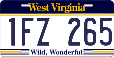 WV license plate 1FZ265