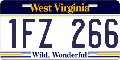 WV license plate 1FZ266