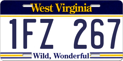 WV license plate 1FZ267