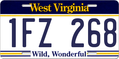 WV license plate 1FZ268