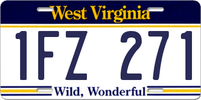 WV license plate 1FZ271