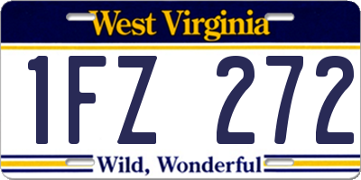 WV license plate 1FZ272