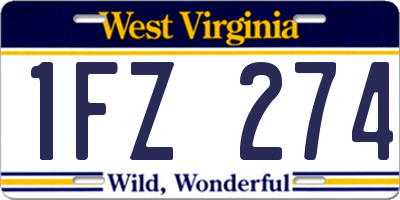 WV license plate 1FZ274