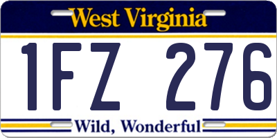 WV license plate 1FZ276