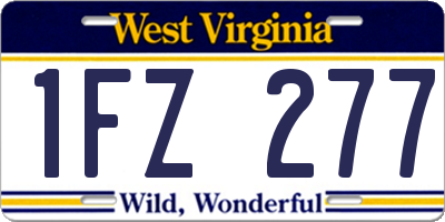 WV license plate 1FZ277