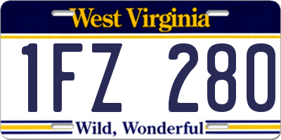 WV license plate 1FZ280