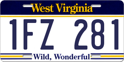 WV license plate 1FZ281