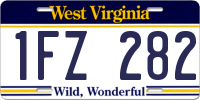 WV license plate 1FZ282