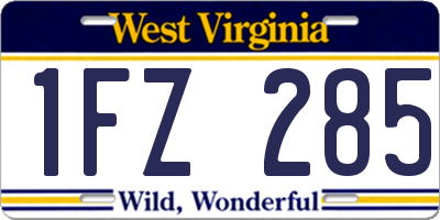 WV license plate 1FZ285