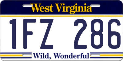 WV license plate 1FZ286