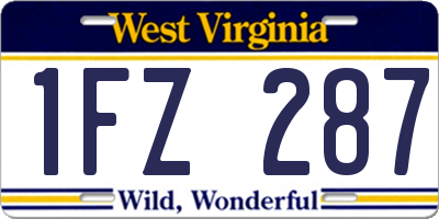 WV license plate 1FZ287