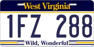 WV license plate 1FZ288
