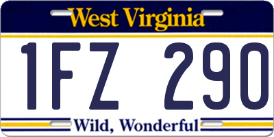 WV license plate 1FZ290