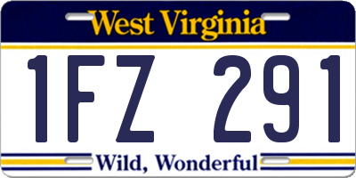 WV license plate 1FZ291