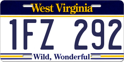 WV license plate 1FZ292