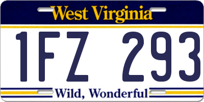 WV license plate 1FZ293