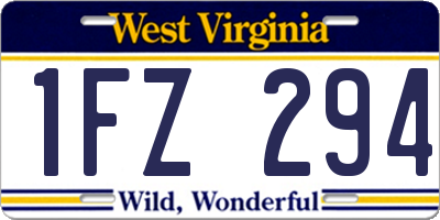 WV license plate 1FZ294