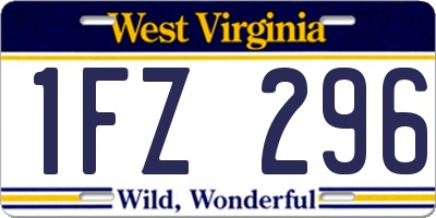 WV license plate 1FZ296