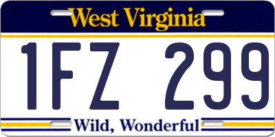 WV license plate 1FZ299