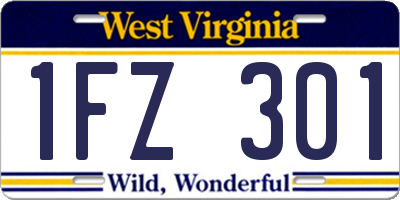 WV license plate 1FZ301