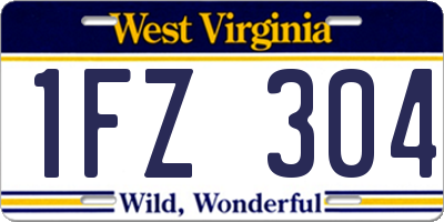 WV license plate 1FZ304