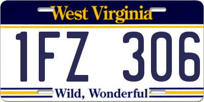 WV license plate 1FZ306