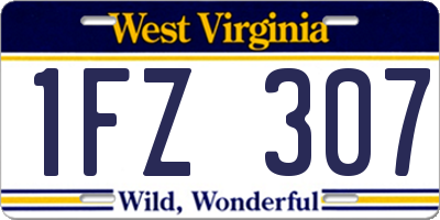 WV license plate 1FZ307
