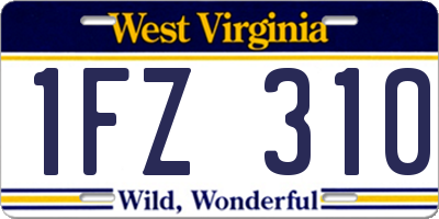 WV license plate 1FZ310