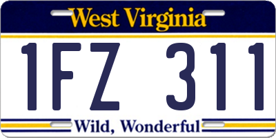 WV license plate 1FZ311