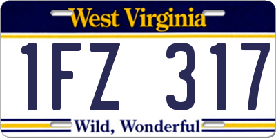 WV license plate 1FZ317