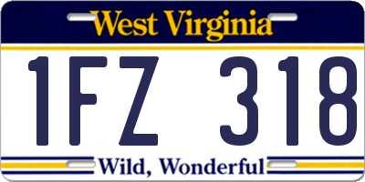 WV license plate 1FZ318