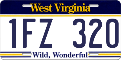 WV license plate 1FZ320