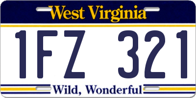WV license plate 1FZ321
