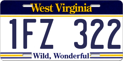 WV license plate 1FZ322