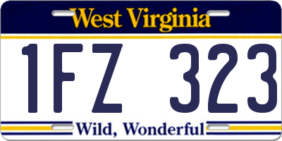 WV license plate 1FZ323
