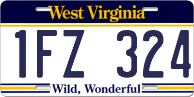 WV license plate 1FZ324