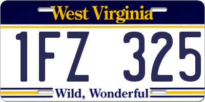 WV license plate 1FZ325