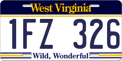 WV license plate 1FZ326