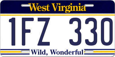 WV license plate 1FZ330