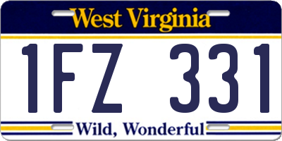WV license plate 1FZ331