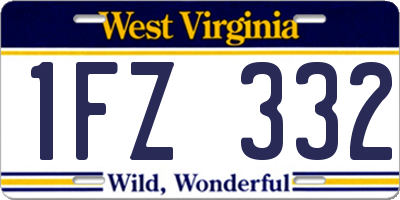 WV license plate 1FZ332