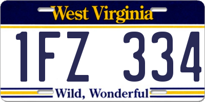 WV license plate 1FZ334