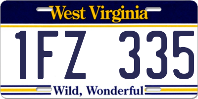 WV license plate 1FZ335
