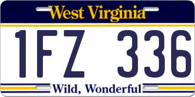 WV license plate 1FZ336