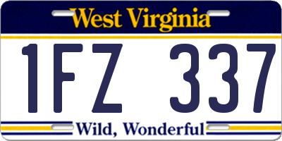 WV license plate 1FZ337