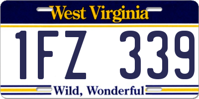WV license plate 1FZ339