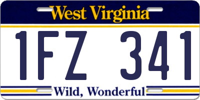 WV license plate 1FZ341
