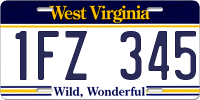WV license plate 1FZ345