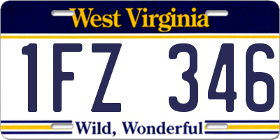 WV license plate 1FZ346