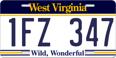 WV license plate 1FZ347